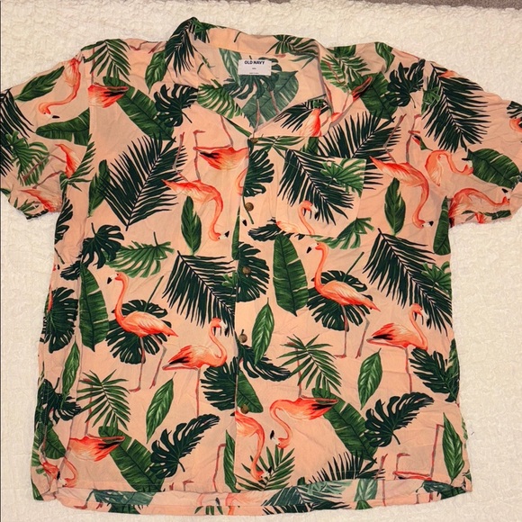 Flamingo Floral Shirt and Swim Trunks Set - Picture 2 of 8